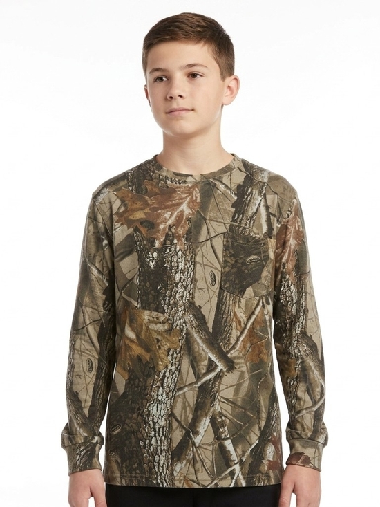 Outfitters Ridge Other - Kids Long-Sleeve Camo Tee - Brown & Green